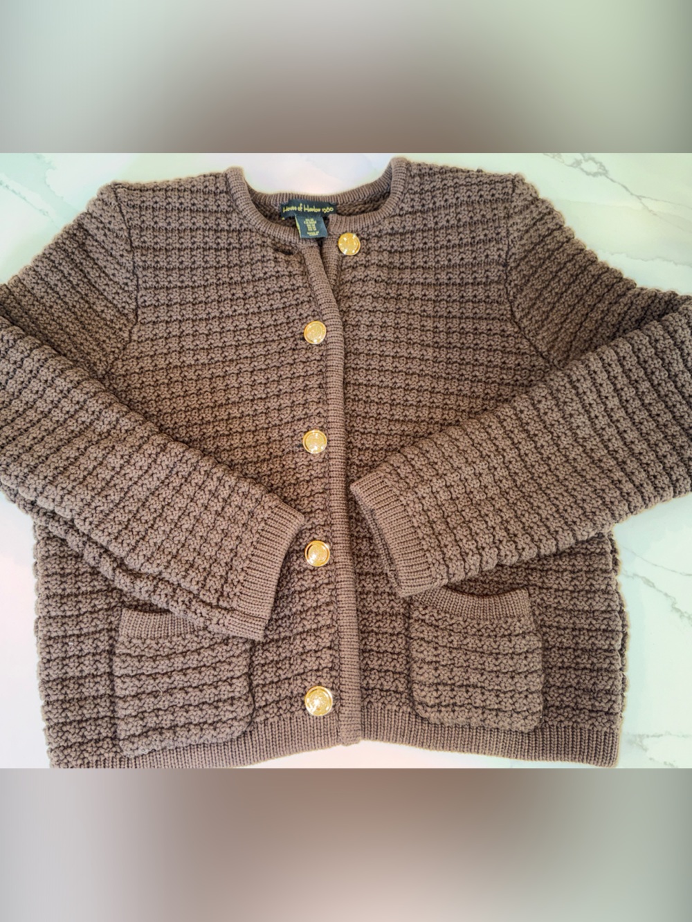 House of Harlow Women’s chunky Brown Knit Lady Cardigan Size M